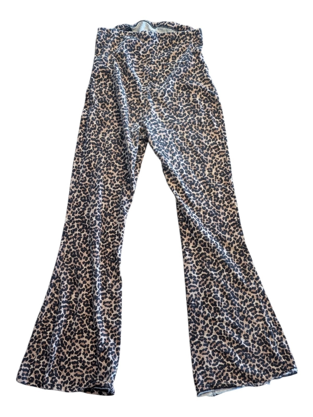 ONLY Maternity Leopard Print High Waist Flare Leggings Pants Medium EUC